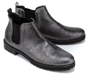 Homers Chelsea Boots in Uebergroessen Silber