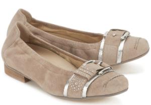 Semler Ballerinas G-Weite in Uebergroessen fuer Damen Beige
