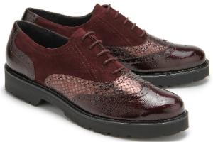Semler Schnuerschuhe G-Weite in Uebergroessen mit Lyralochung Bordeaux