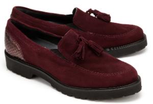 Semler Slipper G-Weite in Uebergroessen mit Metalliclederelement an der Ferse Rot