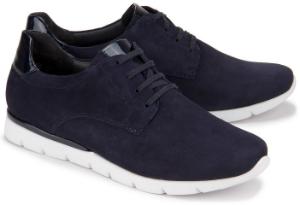 Semler Sneaker H-Weite in Uebergroessen mit Lacklederelementen Blau