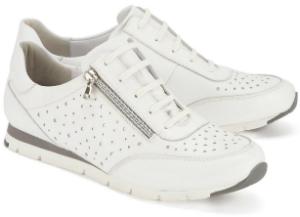Semler Sneaker H-Weite in Uebergroessen mit silberfarbenem Reissverschluss an der Seite Weiss