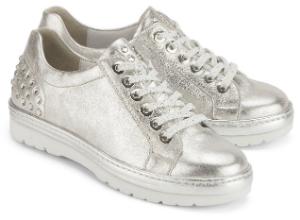 Semler Sneaker in Weite G mit kristallfarbenen Strasssteinen besetzte Ferse Uebergroessen Silber