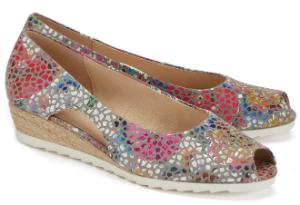 Damen Keil-Pumps mit geflochtener Mittelsohle Groesse 45 Gabor Multicolor Uebergroesse