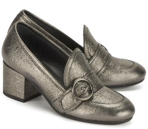 Damen Pumps mit Blockabsatz Rossaro Groesse 45 Silber Uebergroesse