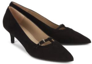 Damen Pumps mit Pfennig-Absatz Groesse 45 Schwarz Uebergroesse