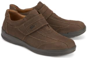 Jomos Slipper: Braune Herren-Halbschuhe mit Klettverschluss in Übergröße Jomos Slipper Herren Halbschuhe Klettverschluss Uebergroesse braun