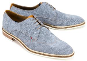 Luxus Schnuerschuhe mit kontrastierender Sohle von Rossaro in Uebergroessen Hellblau