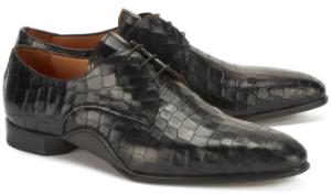 Luxus Schnuerschuhe rahmengenaeht von Rossaro in Uebergroessen Schwarz