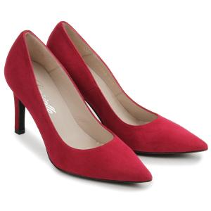 Italienische Pumps in Uebergroessen mit filigranem Pfennigabsatz Rot