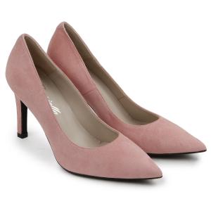 Pumps aus Nubukleder in Uebergroessen Rose