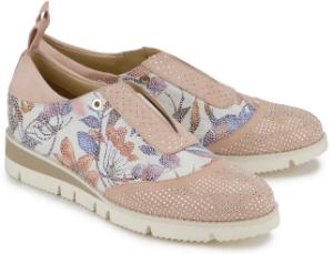 Slipper in Uebergroessen aus Leder mit floralem Print von Rossaro Rose Flower-Print