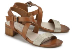 Italienische Sandalen in Übergrößen mit Riemen aus Leder | Farbe: Braun / Cognac / Gold sandale-in-uebergroessen-3604-17