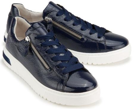 Gabor Sneaker in Übergrößen | Material: Lackleder | Farbe: Blau sneaker-in-uebergroessen-3360-11 Damensneaker