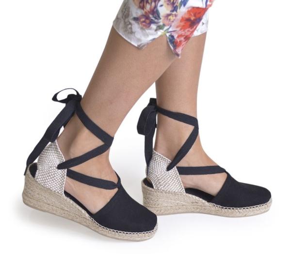 Espadrilles in Übergrößen | Keil-Sandaletten aus Leinen in Schwarz espadrilles-in-uebergroessen-442-14 strappy-sandals