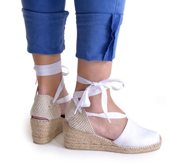 Espadrilles in Untergrößen | Keil-Sandaletten aus Leinen in Weiß espadrilles-in-untergroessen-3419-17