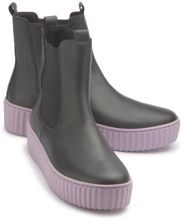 Gabor Chelsea Boot in Übergrößen schwarz-lila Gabor Chelsea Boot in Übergrößen schwarz-lila