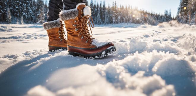 Gefütterte Winterstiefel in Braun