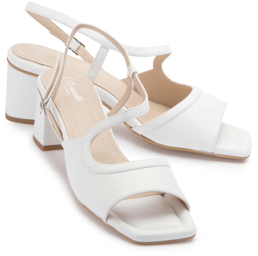 Sandalette mit Blockabsaty weiss