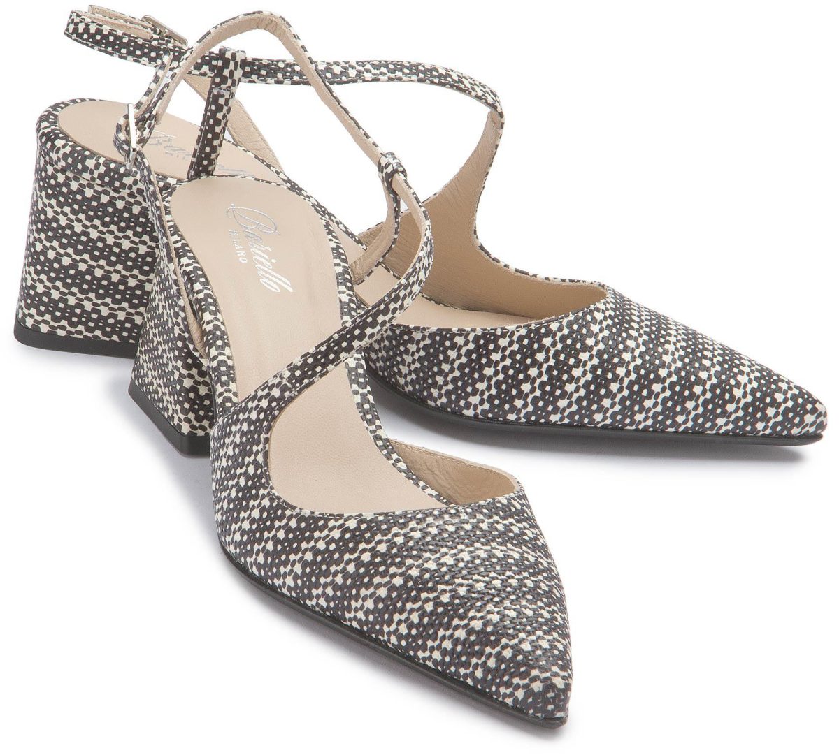 Bariello Sling Pumps in Übergrößen mit Animalmuster