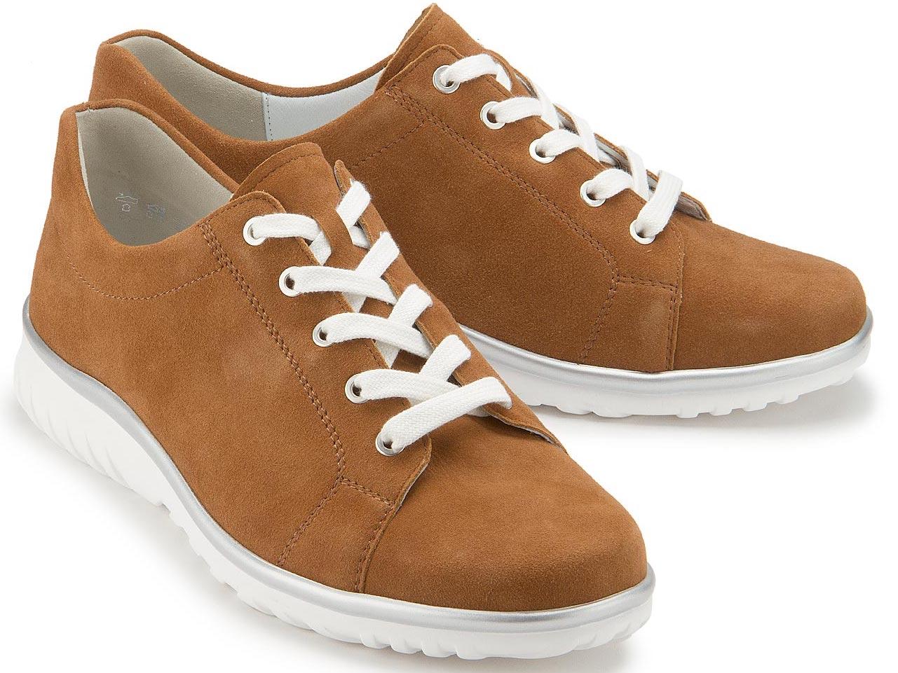 Semler Damen Sneaker in Übergrößen | sportlicher Schnürschuh aus grauem Nubukleder | H-Weite Semler Damen Sneaker in Übergrößen | sportlicher Schnürschuh aus grauem Nubukleder